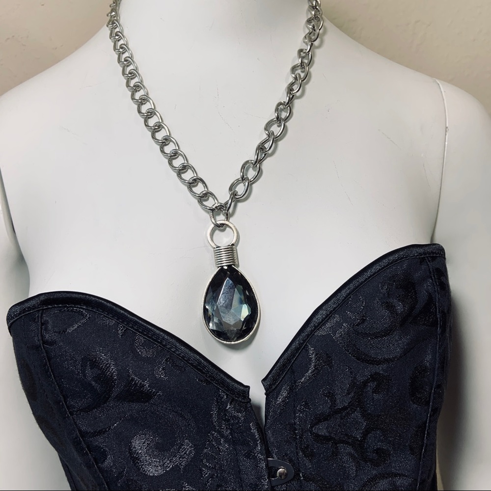 Steampunk Black Diamond Gem Chain New